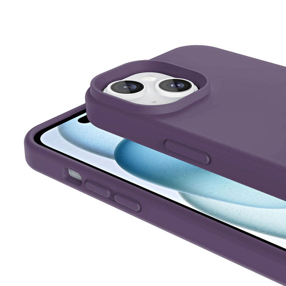 Apple iPhone 14 Kılıf Kamera Çıkıntılı Yumuşak İçi Kadife Lansman Dokulu Silikon Kapak (Kivi) Lacivert