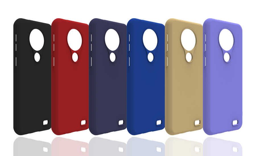 Reeder P13 Blue Max 2020 Kılıf Kamera Korumalı Esnek Renkli Silikon Kapak (Biye) Kırmızı