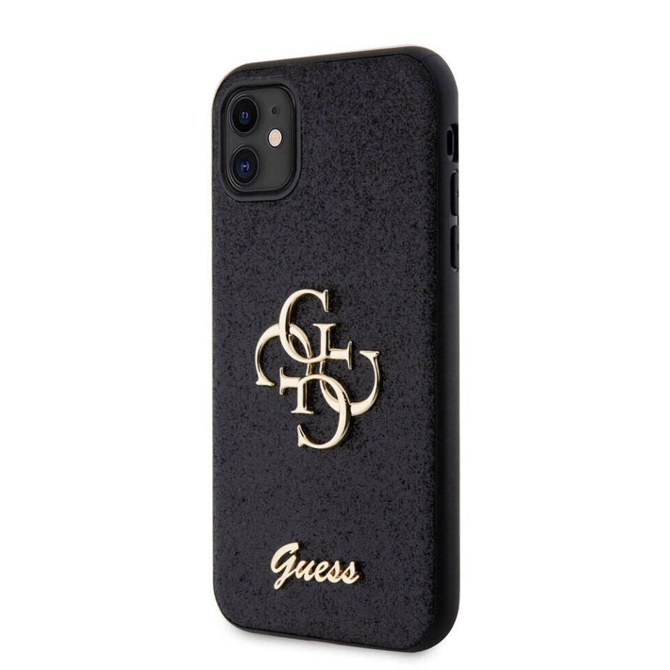 Apple iPhone 11 Kılıf Guess Orjinal Lisanslı 4G Büyük Metal Logolu Glitter Kapak