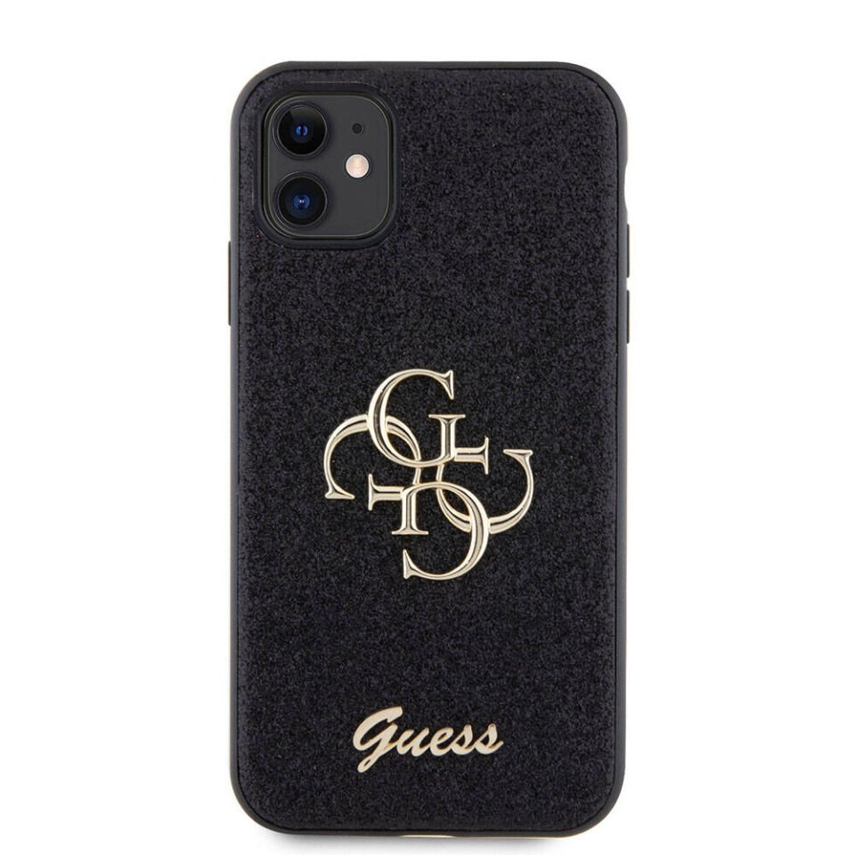 Apple iPhone 11 Kılıf Guess Orjinal Lisanslı 4G Büyük Metal Logolu Glitter Kapak