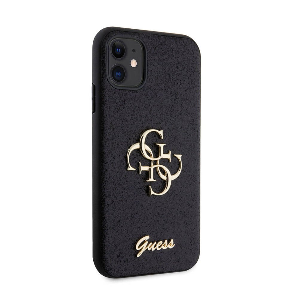 Apple iPhone 11 Kılıf Guess Orjinal Lisanslı 4G Büyük Metal Logolu Glitter Kapak