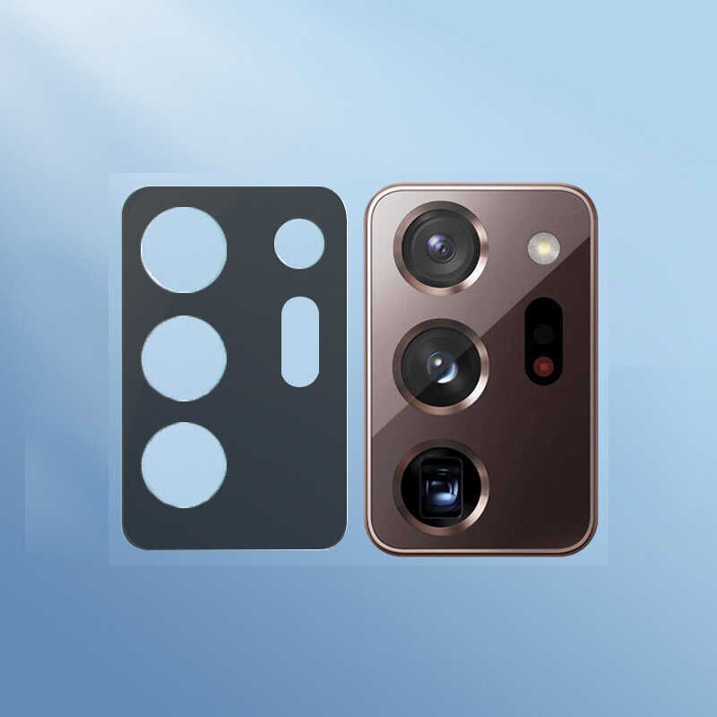Samsung Galaxy Note 20 Ultra Kamera Lens Koruyucu Tam Kaplama Tasarım (z-kamera-camı) Siyah