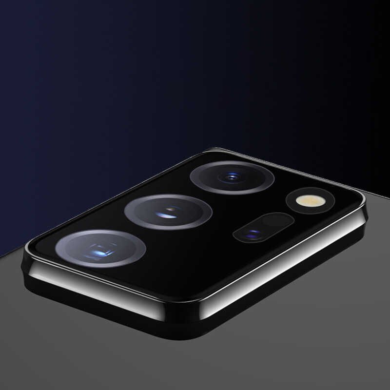 Samsung Galaxy Note 20 Ultra Kamera Lens Koruyucu Tam Kaplama Tasarım (z-kamera-camı) Siyah