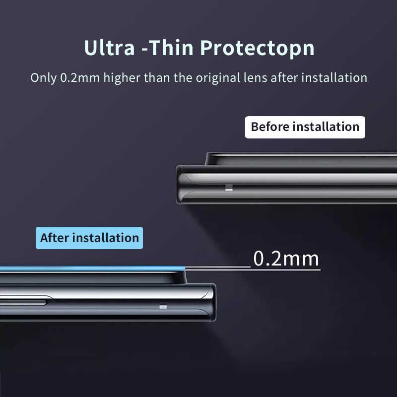 Samsung Galaxy Note 20 Ultra Kamera Lens Koruyucu Tam Kaplama Tasarım (z-kamera-camı) Siyah