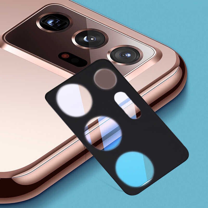 Samsung Galaxy Note 20 Ultra Kamera Lens Koruyucu Tam Kaplama Tasarım (z-kamera-camı) Siyah