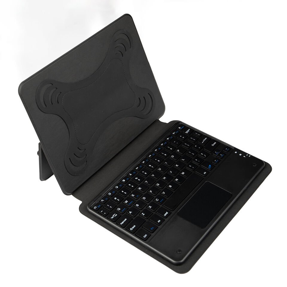 10-11'' inç Universal Tüm Modellere Uyumlu Border Bluetooh Bağlantılı Standlı Klavyeli Tablet Kılıfı Siyah