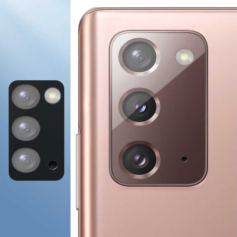 Samsung Galaxy Note 20 Kamera Lens Koruyucu Cam Filmi Tam Kaplama Tasarım (z-kamera-camı) Siyah