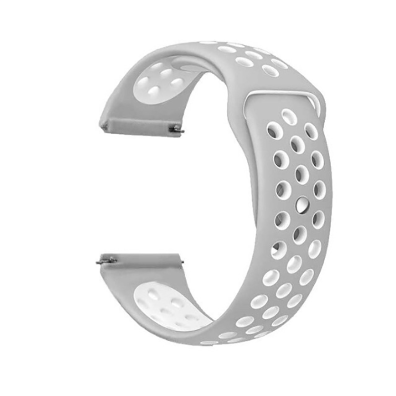 Xiaomi Amazfit Pace (22mm) Silikon Kordon Kayış Tasarım (KRD-02) Gümüş-Gri