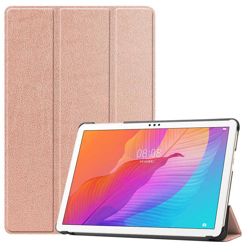 Honor X8 Kılıf Arkası Silikon Pu Deri 360 Korumalı Tasarım (SC.) Rose Gold