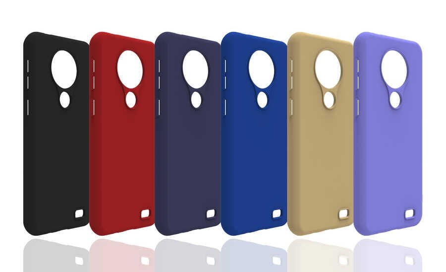 Reeder P13 Blue Max 2020 Kılıf Kamera Korumalı Esnek Renkli Silikon Kapak (Biye) Mor