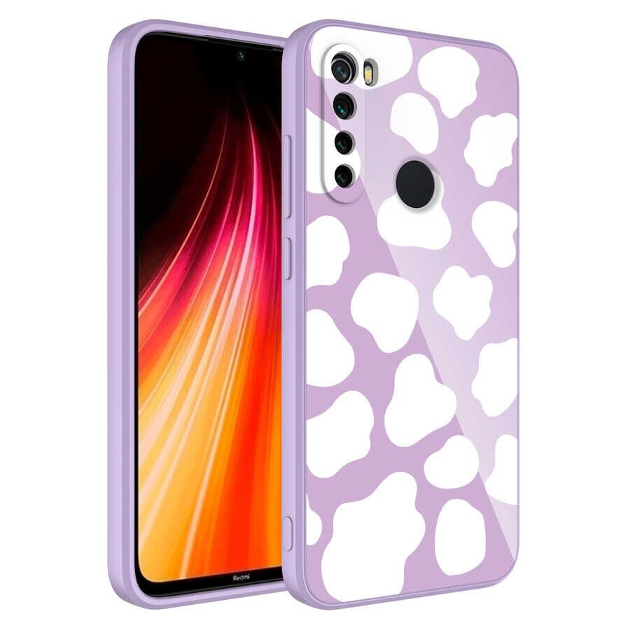 Xiaomi Redmi Note 8 Kılıf Kamera Korumalı Bulut Desenli Renkli Sert Parlak Silikon Kapak (Epoksi) NO6