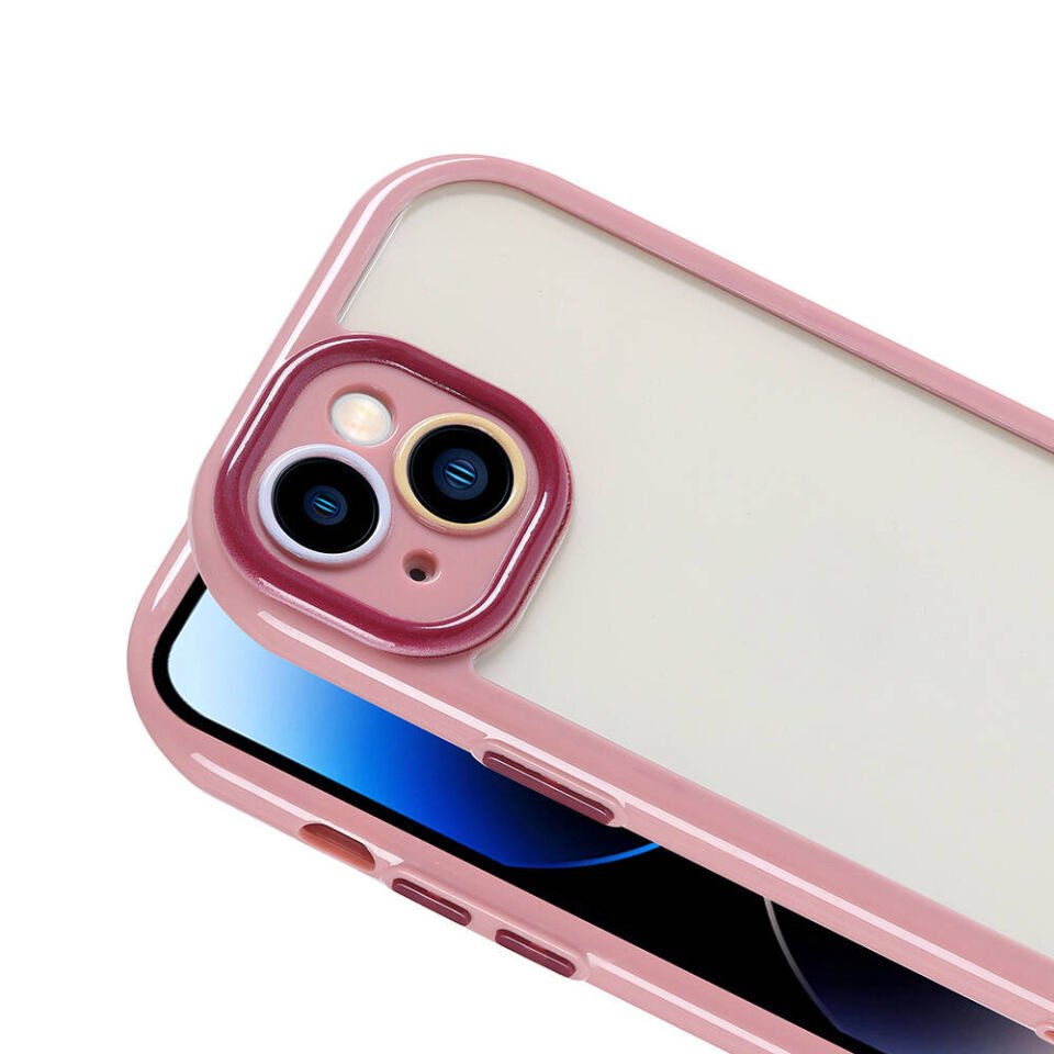 Apple iPhone 14 Kılıf Kamera Korumalı Renkli Kenar ve Çerçeve Tasarımlı HEPTEKİLETİŞİM Vitamin Kapak