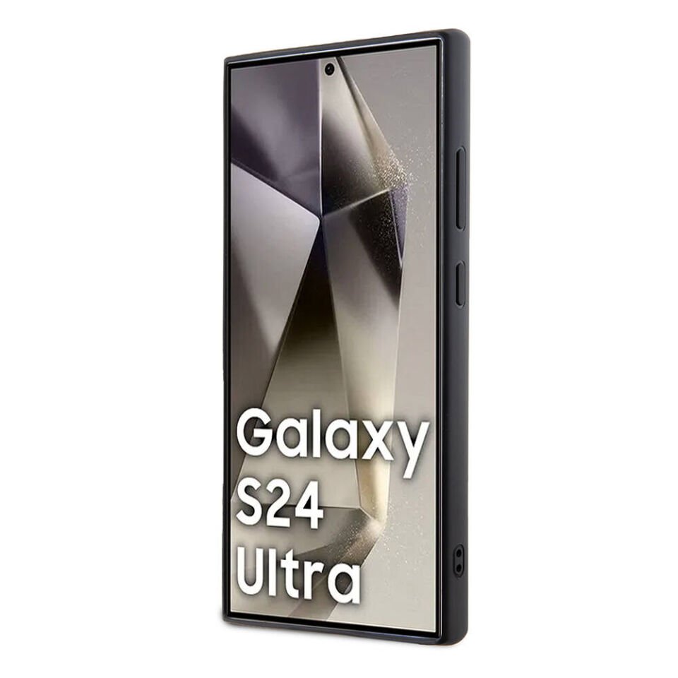 Samsung Galaxy S24 Ultra Kılıf Guess Orjinal Lisanslı Taşlı Arka Yüzey Üçgen Logolu Kapak