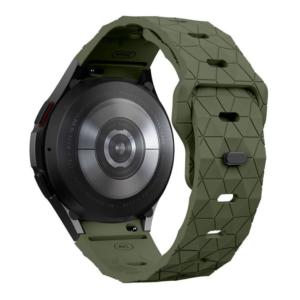 Samsung Galaxy Watch 6 40mm HEPTEKİLETİŞİM KRD-116 20mm Futbol Desenli Spor Tasarımlı Silikon Kordon
