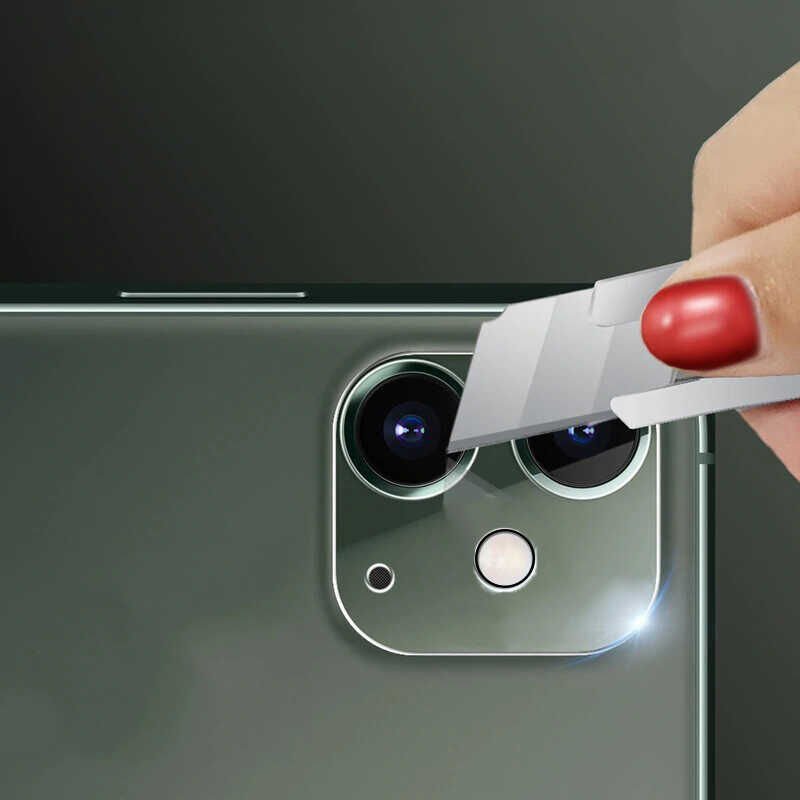 Apple  iPhone 12 Mini Kamera Lens Koruyucu Cam Filmi Tam Kaplama Tasarım (z-kamera-camı) Renksiz