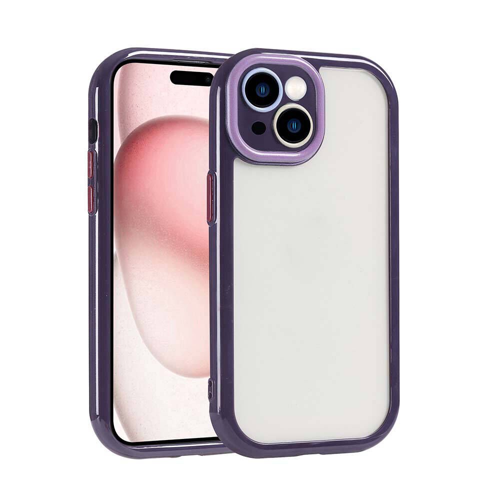 Apple iPhone 15 Kılıf Kamera Korumalı Renkli Kenar ve Çerçeve Tasarımlı HEPTEKİLETİŞİM Vitamin Kapak