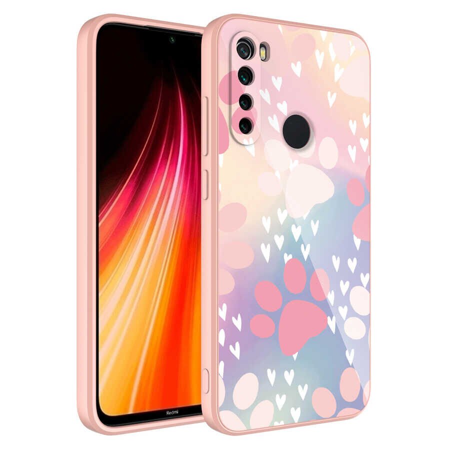 Xiaomi Redmi Note 8 Kılıf Kamera Korumalı Bulut Desenli Renkli Sert Parlak Silikon Kapak (Epoksi) NO4