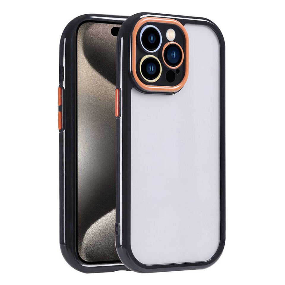 Apple iPhone 15 Pro Kılıf Kamera Korumalı Renkli Kenar ve Çerçeve Tasarımlı HEPTEKİLETİŞİM Vitamin Kapak