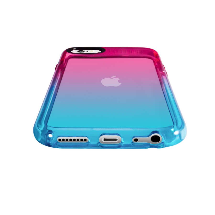 Apple iPhone SE 2020 Kılıf Renkli Transparan Renkli Parlak Kapak (PUNTO) Pembe-Mavi