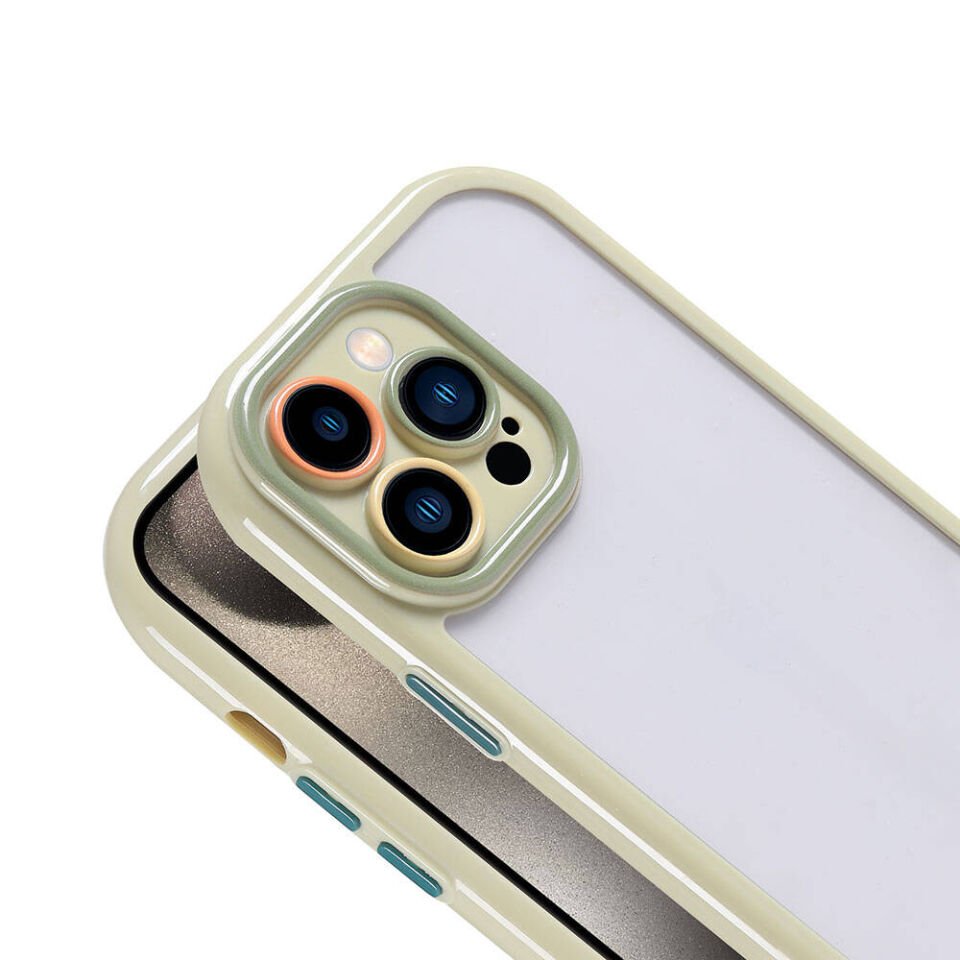 Apple iPhone 15 Pro Max Kılıf Kamera Korumalı Renkli Kenar ve Çerçeve Tasarımlı HEPTEKİLETİŞİM Vitamin Kapak