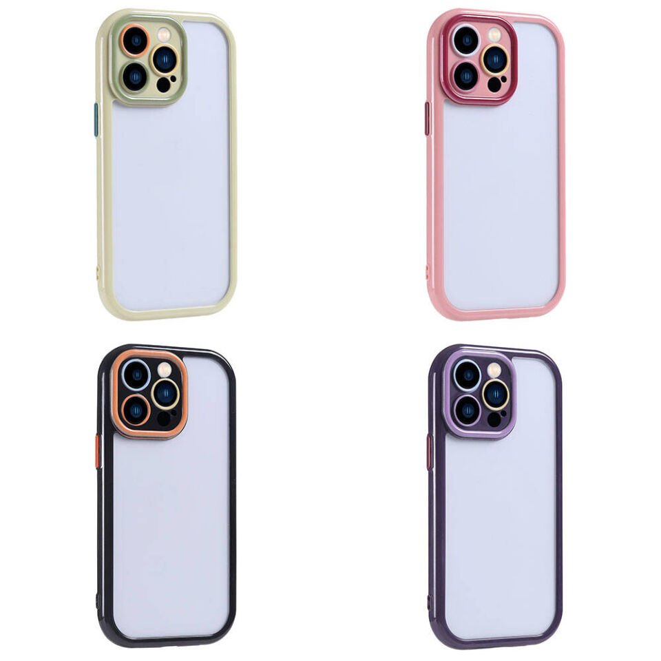 Apple iPhone 15 Pro Max Kılıf Kamera Korumalı Renkli Kenar ve Çerçeve Tasarımlı HEPTEKİLETİŞİM Vitamin Kapak