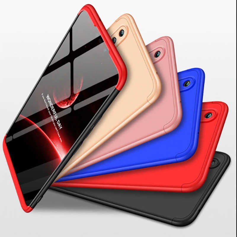 Huawei Honor Play Kılıf 360 Tam Koruma Ön Ve Arka Sert Mika Kapak Orjinal Ays Gkk Kapak Mavi