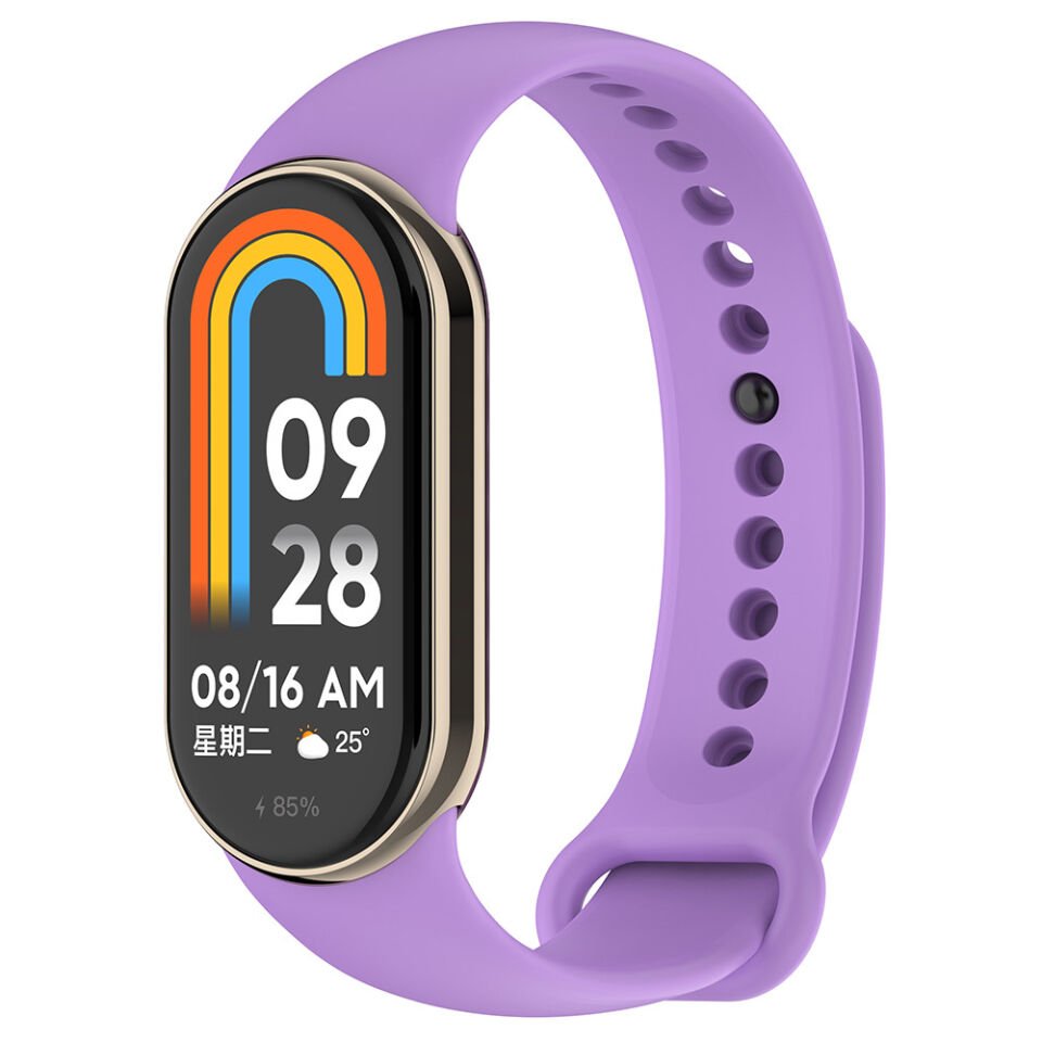 Xiaomi Mi Band 8 Serisi Kordon Silikon Strap Kayış (Klasik) Lila
