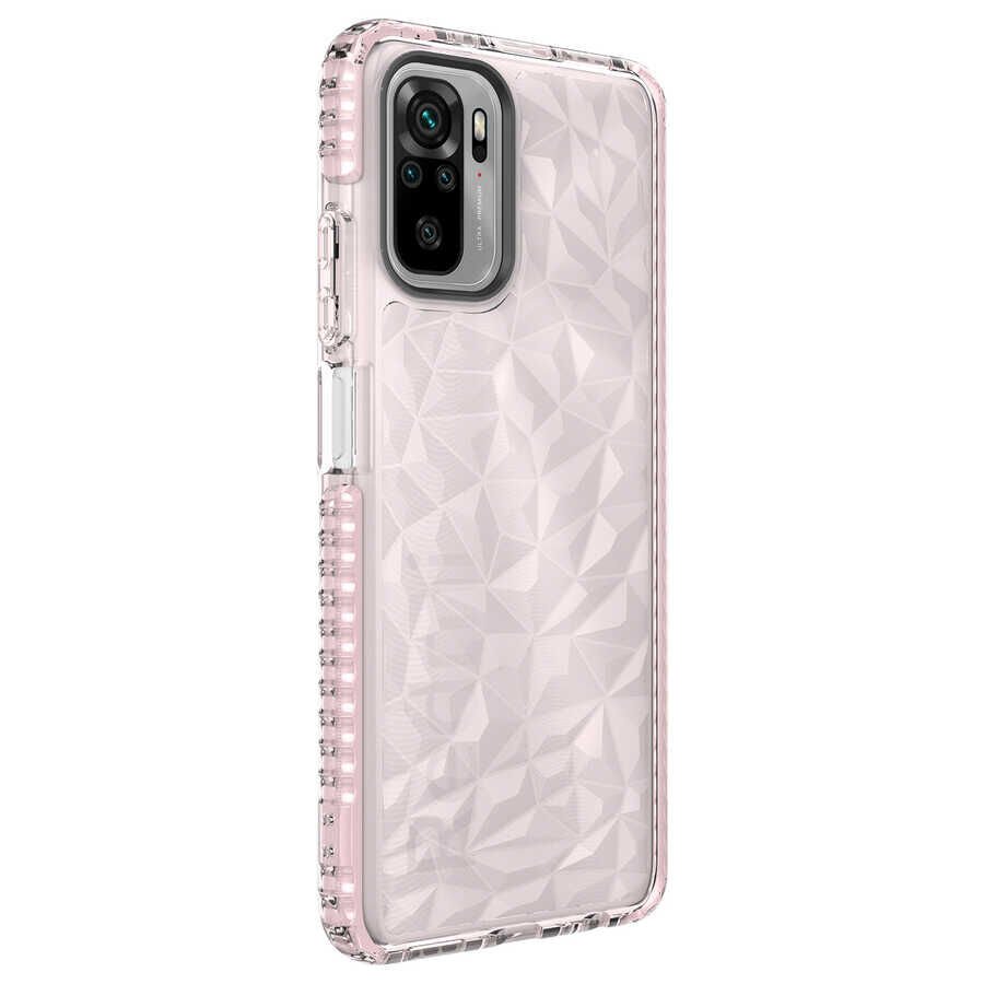 Xiaomi Poco M5S Kılıf Pramit Desenli Renkli Yumuşak Lüks Silikon Kapak (BUZ) Pembe