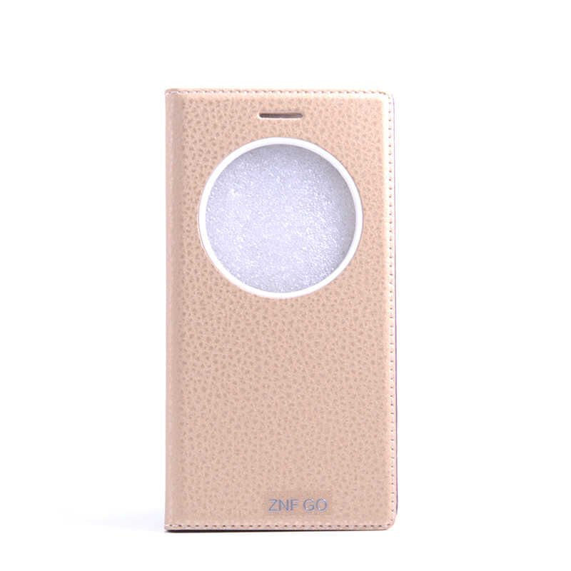 Asus Zenfone Go ZC500TG Kapaklı Kılıf Mıknatıslı 360 Tam Korumalı (DOLCE) Gold