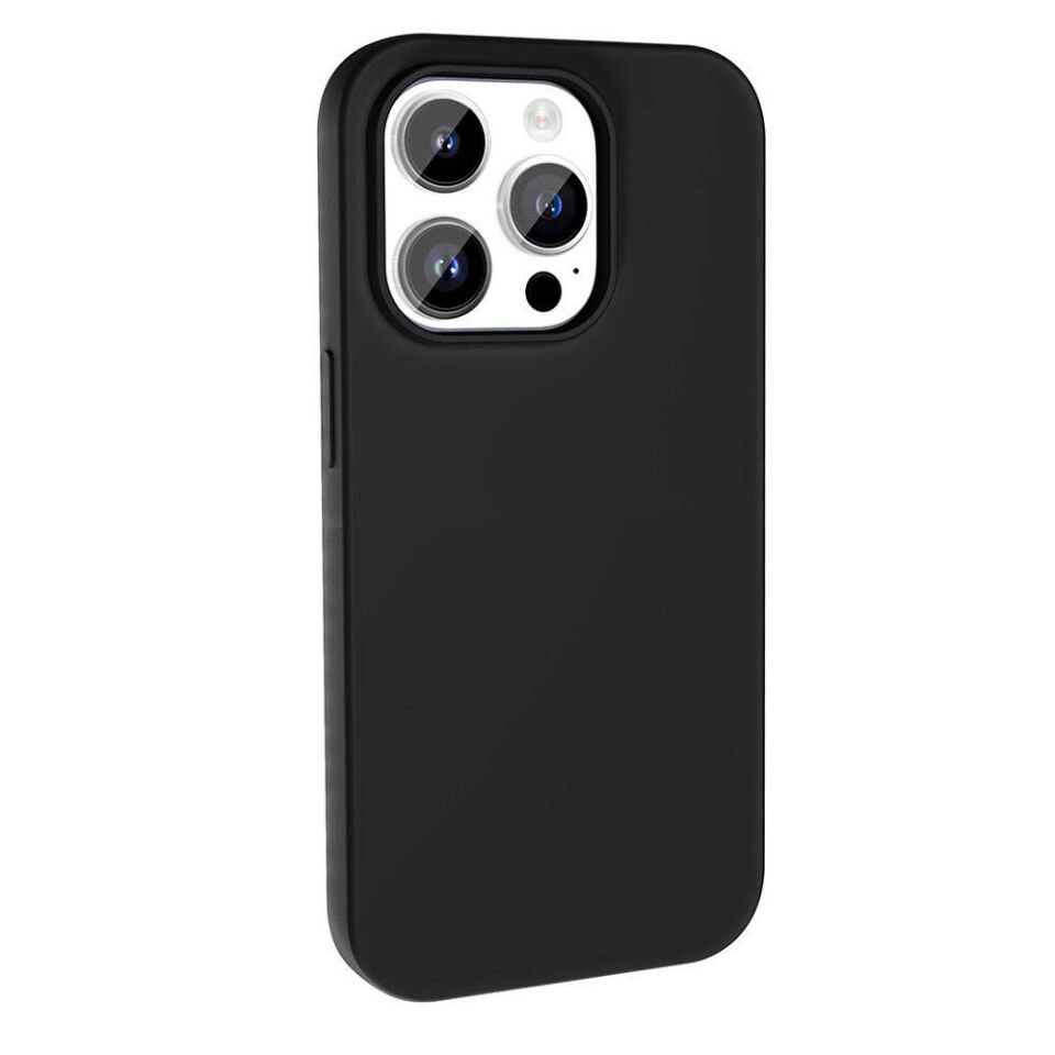 Apple iPhone 14 Pro Max Kılıf Kamera Çıkıntılı İçi Kadife Lansman Dokulu Silikon Kapak (Kivi) Siyah