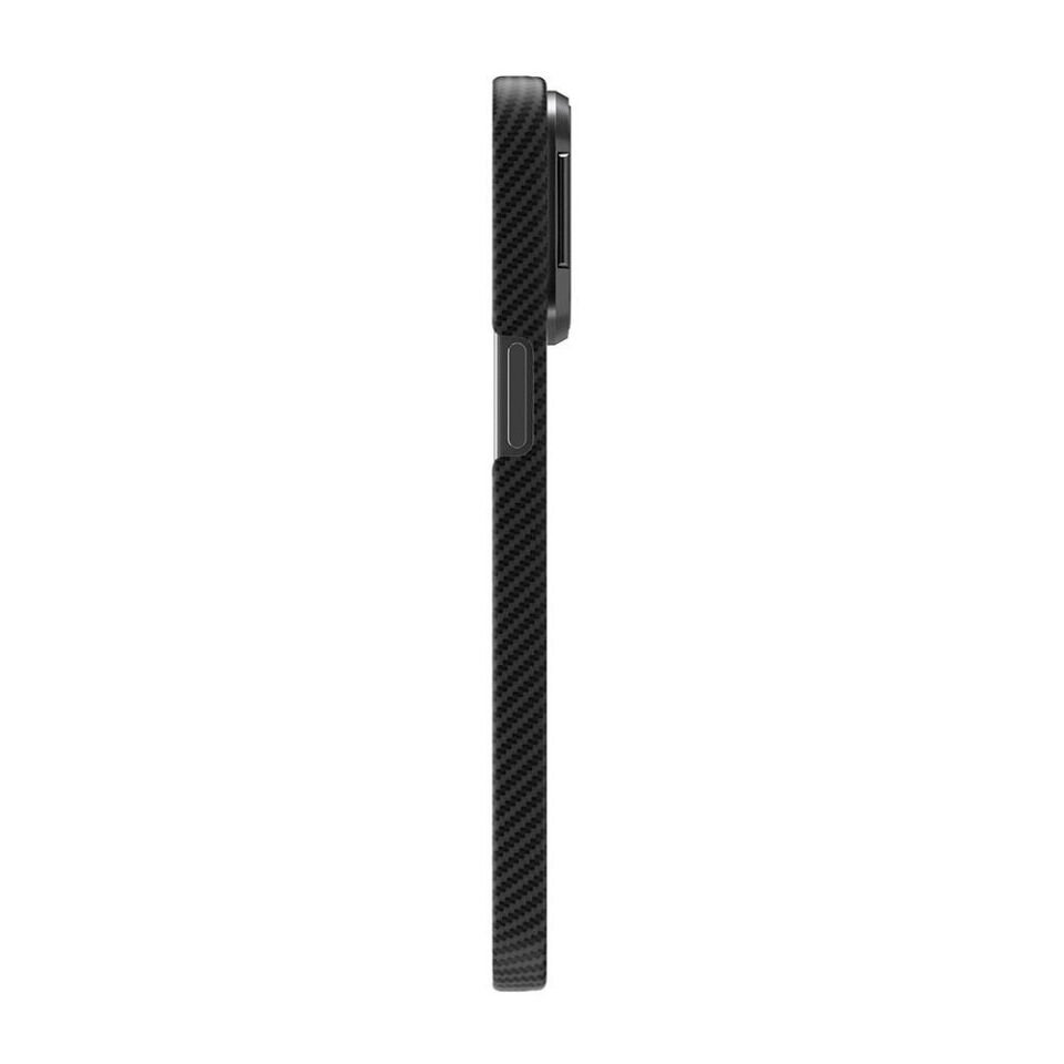 Apple iPhone 15 Pro Kılıf Magsafe Şarj Özellikli 600D Kevlar HEPTEKİLETİŞİM Krek Karbon Standlı Kapak