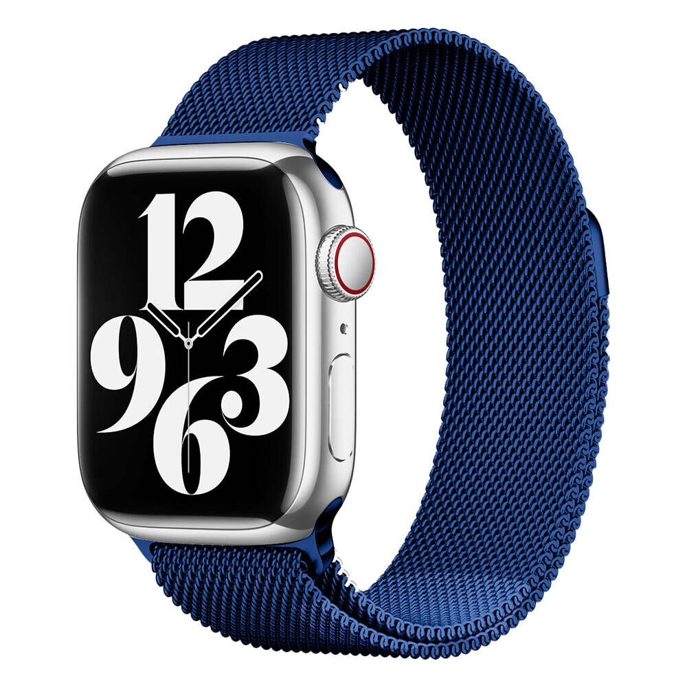 Apple Watch 2/3/4/5/6/7/8/9/se/nike 38mm 40mm 41mm Metal Kordon Tasarım (band-01) Mavi
