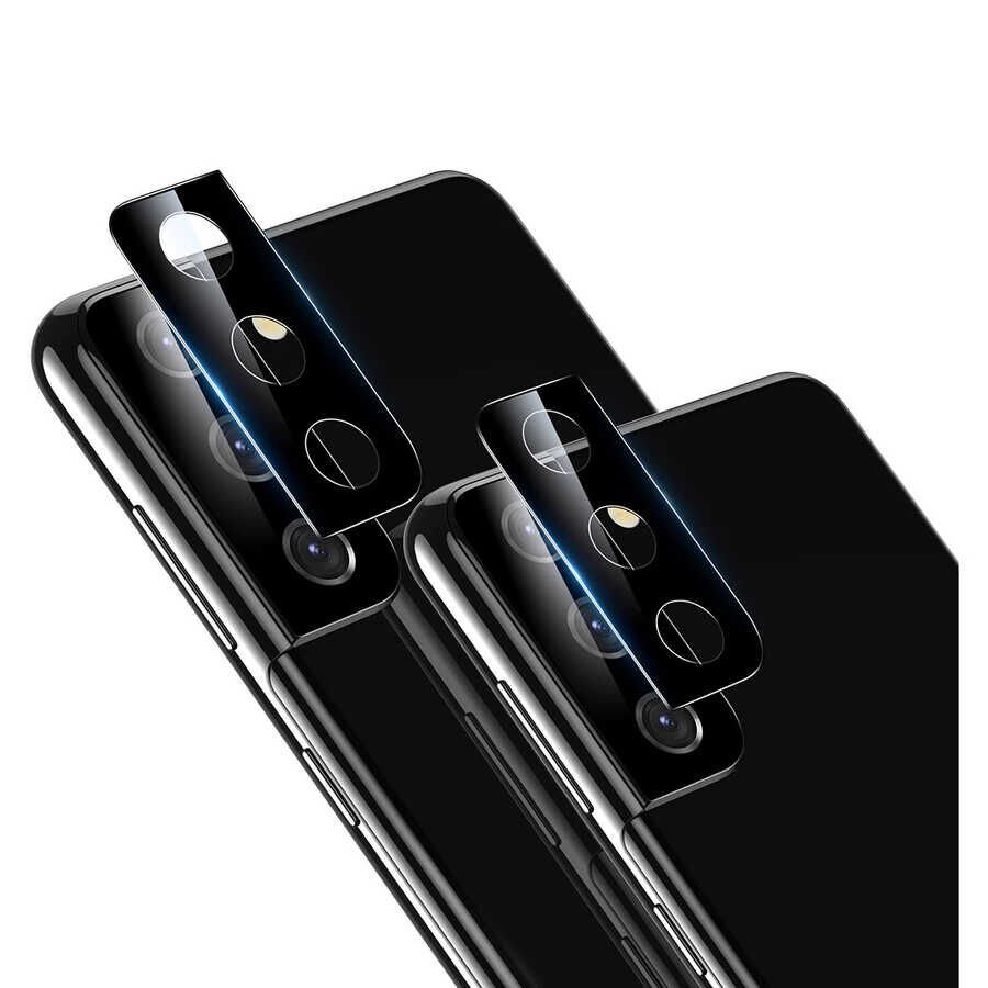 Samsung Galaxy S21 Plus Kamera Lens Koruyucu Cam Filmi Tam Kaplama Tasarım (z-kamera-camı) Siyah