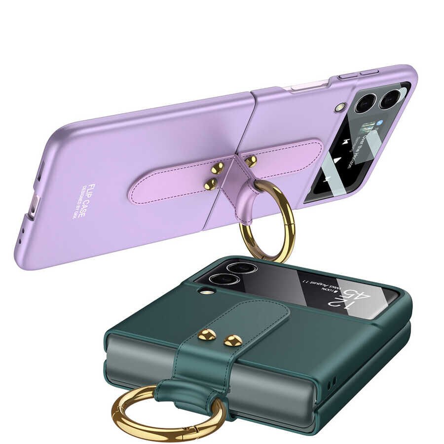 Samsung Galaxy Z Flip 3 Kılıf HEPTEKİLETİŞİM Flip Ring Kıpta Kapak