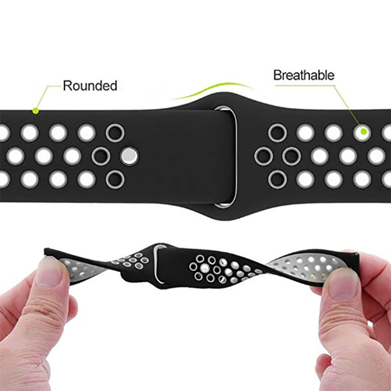 Xiaomi Amazfit Pace (22mm) Silikon Kordon Kayış Tasarım (KRD-02) Turkuaz-Mavi