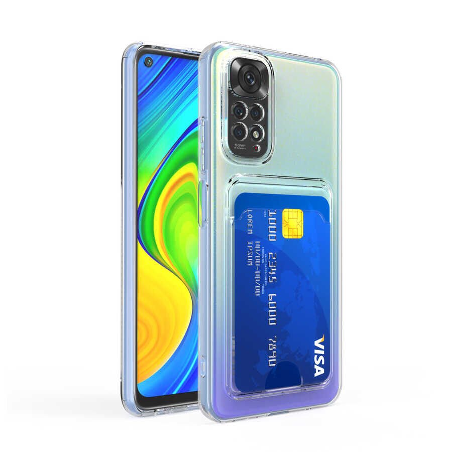 Xiaomi Redmi Note 11 Pro 5G Kartlıklı Cüzdanlı Kamera Korumalı Şeffaf Esnek Silikon Kapak (setra) Renksiz