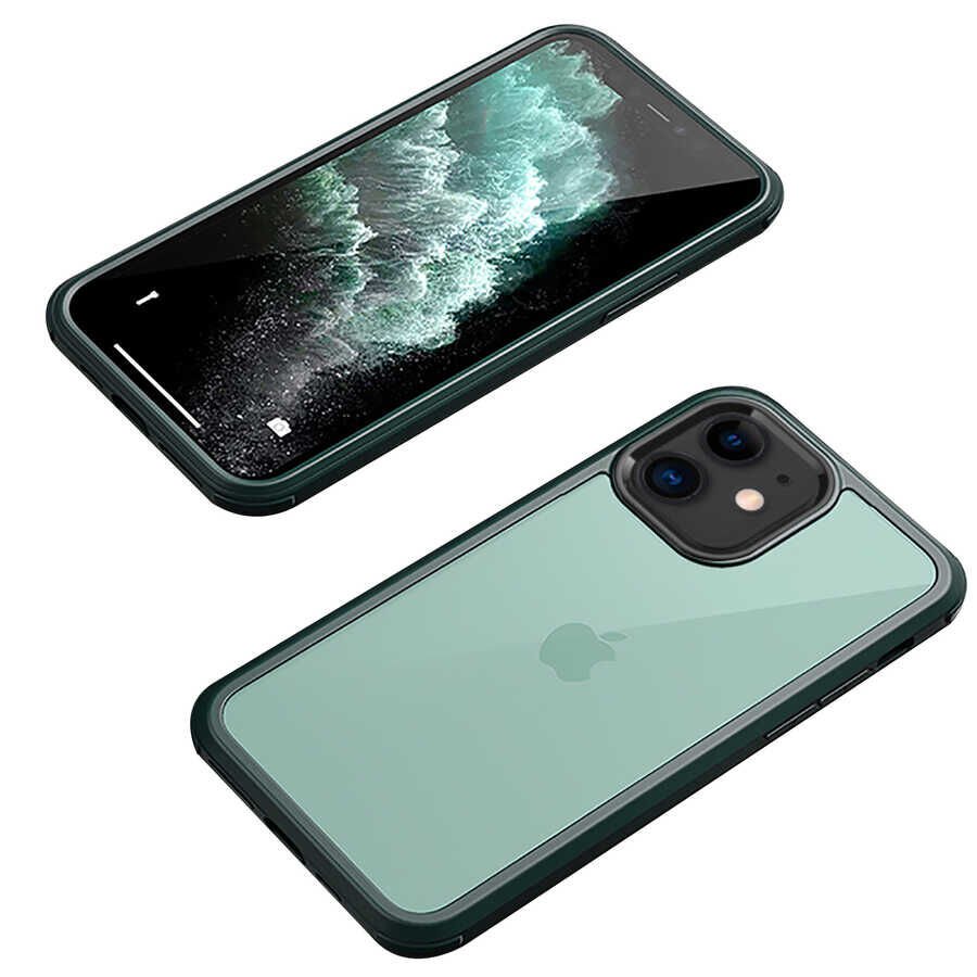 Apple iPhone 12 Kılıf HEPTEKİLETİŞİM Dor Silikon Temperli Cam Kapak