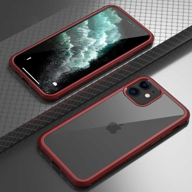Apple iPhone 12 Kılıf HEPTEKİLETİŞİM Dor Silikon Temperli Cam Kapak