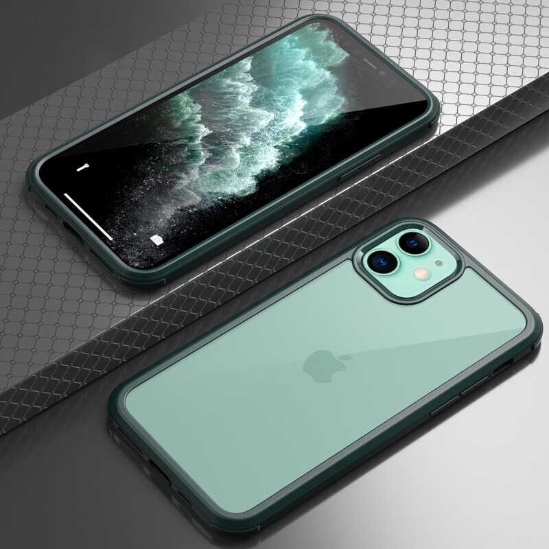 Apple iPhone 12 Kılıf HEPTEKİLETİŞİM Dor Silikon Temperli Cam Kapak