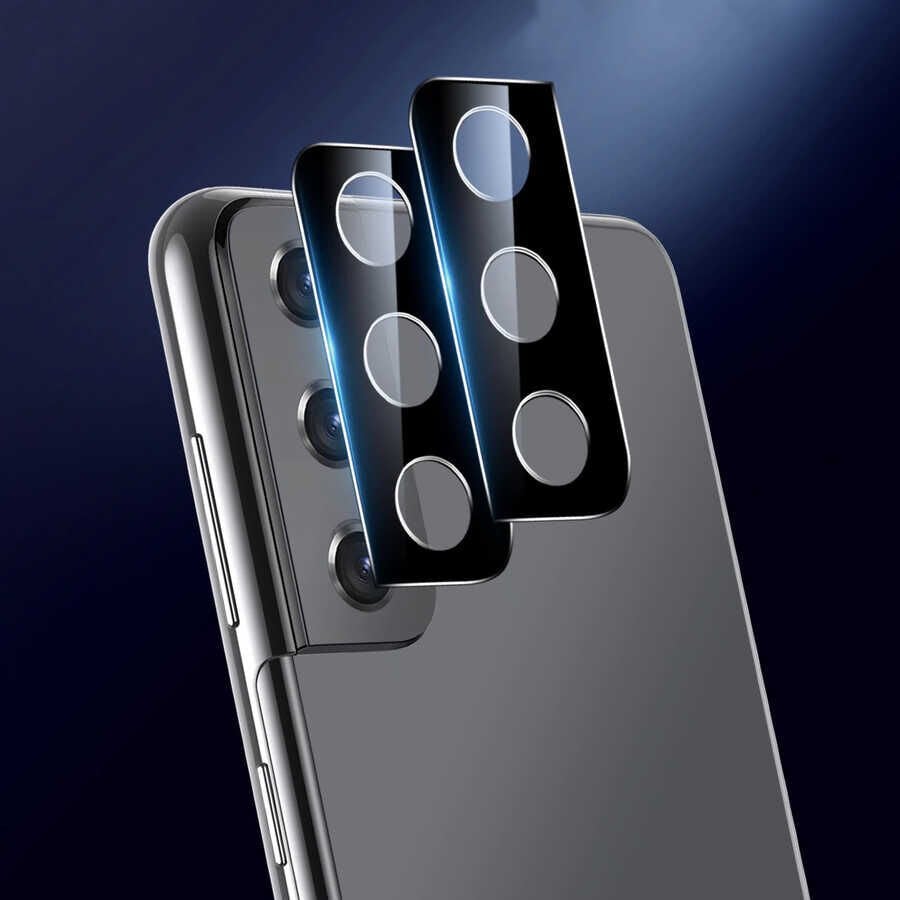 Samsung Galaxy S21 Ultra Kamera Lens Koruyucu Cam Filmi Tam Kaplama Tasarım (z-kamera-camı) Siyah