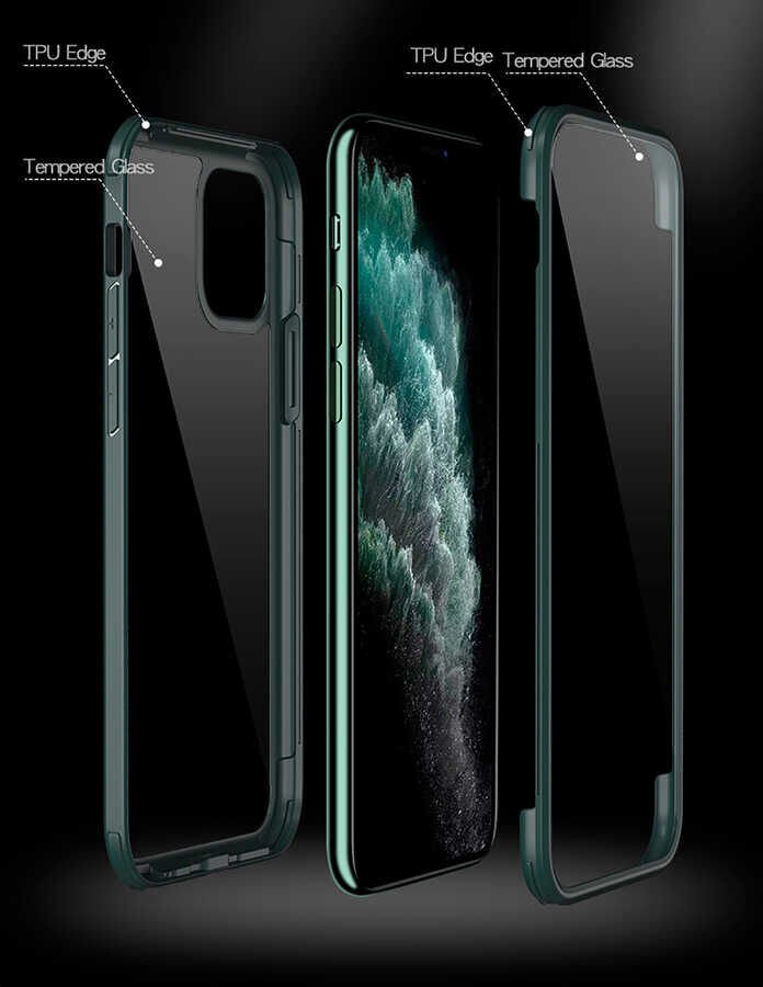 Apple iPhone 12 Pro Kılıf HEPTEKİLETİŞİM Dor Silikon Temperli Cam Kapak