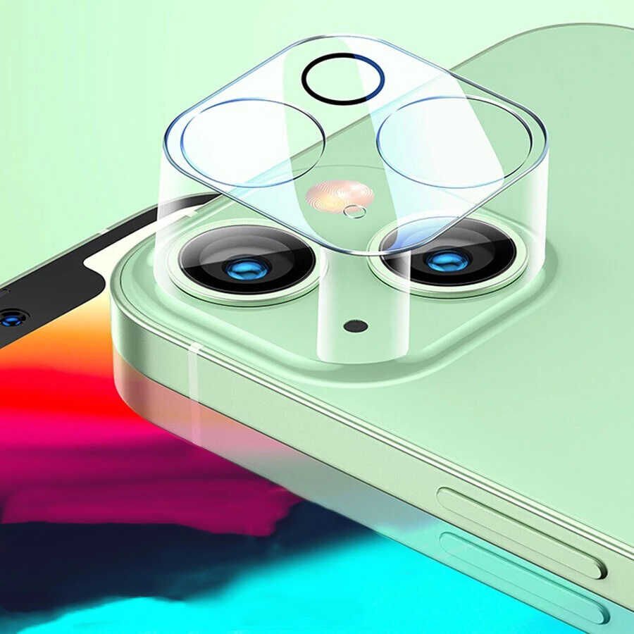Apple  iPhone 13 Mini Kamera Lens Koruyucu Cam Filmi Tam Kaplama Tasarım (z-kamera-camı) Renksiz