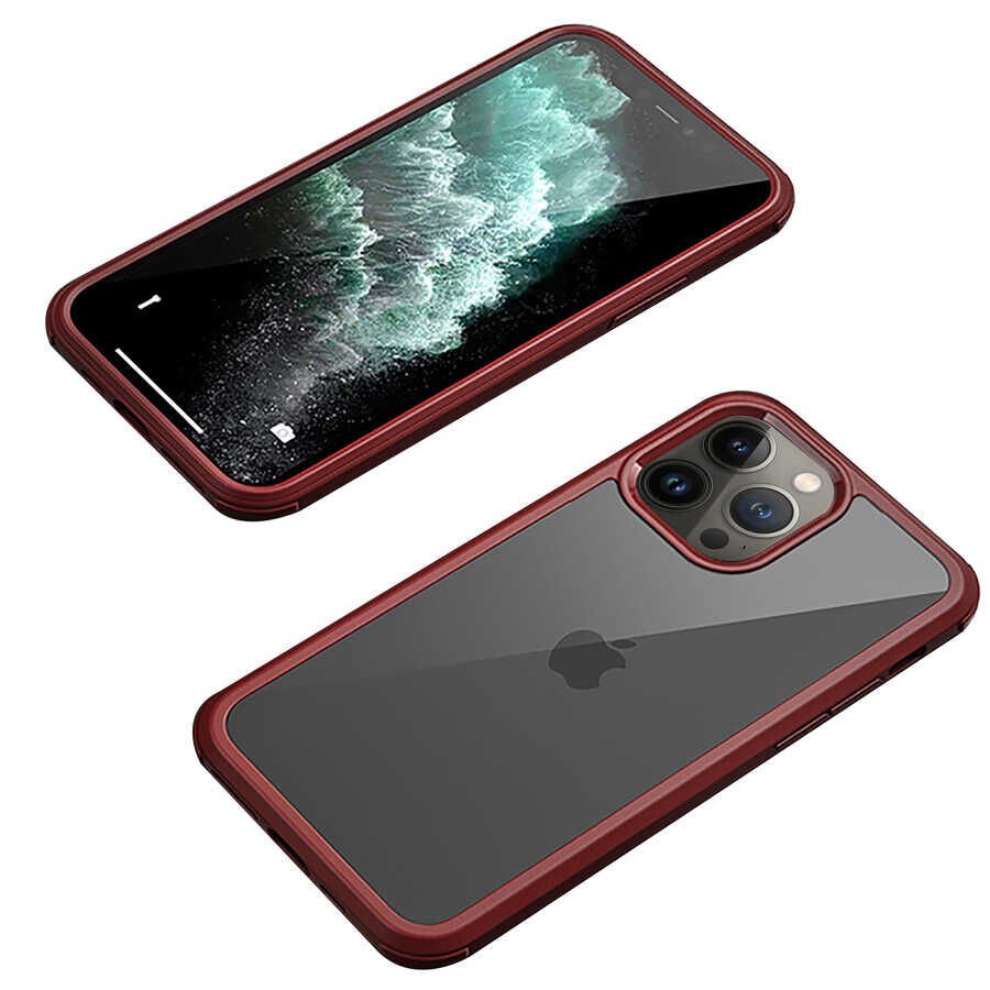 Apple iPhone 13 Pro Max Kılıf HEPTEKİLETİŞİM Dor Silikon Temperli Cam Kapak