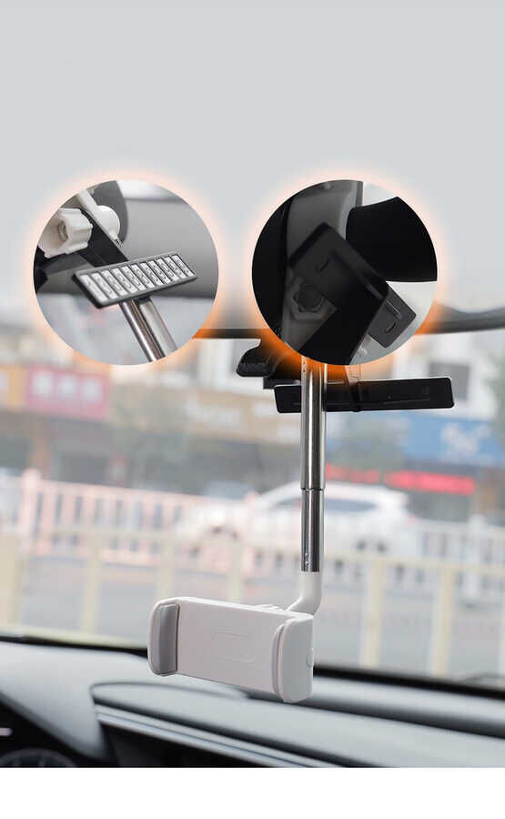 Dikiz Aynası Telefon Tutucu Ayarlanabilir 6.5 cm ye Kadar Genişlikteki Telefonlara Uyumlu (LG-01) Beyaz