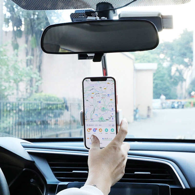 Dikiz Aynası Telefon Tutucu Ayarlanabilir 6.5 cm ye Kadar Genişlikteki Telefonlara Uyumlu (LG-01) Beyaz