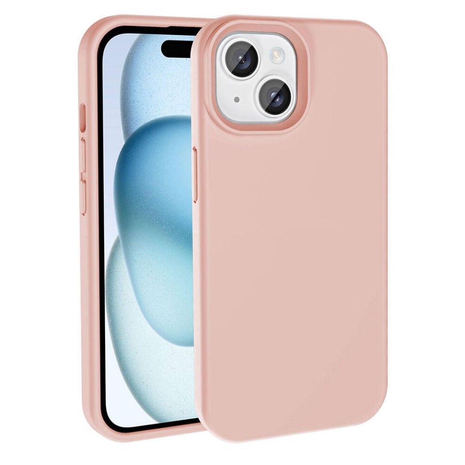 Apple iPhone 15 Kılıf Kamera Çıkıntılı Yumuşak İçi Kadife Lansman Dokulu Silikon Kapak (Kivi) Siyah