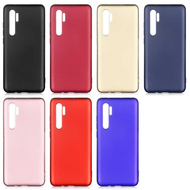 Xiaomi Mi Note 10 Lite Kılıf Yumuşak Dokulu Soft Esnek İnce Mat Renkli Silikon Kapak (PREMİER) Kırmızı