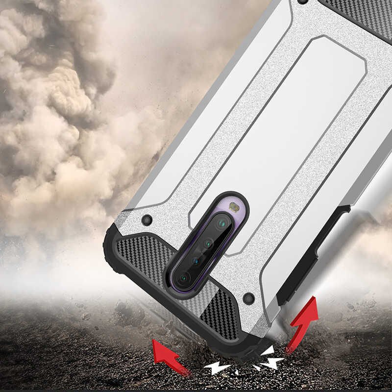 Xiaomi Poco X2 Kılıf Armor Köşe Korumalı Çift Katman Tank Zırh Kapak (CRASH) Siyah