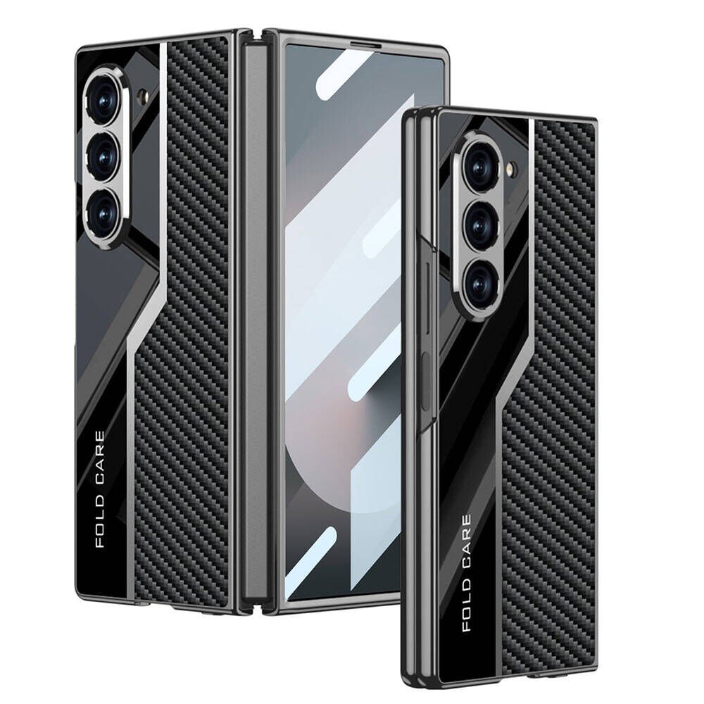 Samsung Galaxy Z Fold 6 Kılıf Ultra İnce Kamera Korumalı PC + Karbon Fiber Tasarımlı Arka Yüzey HEPTEKİLETİŞİM Kıpta Poligan Kapak