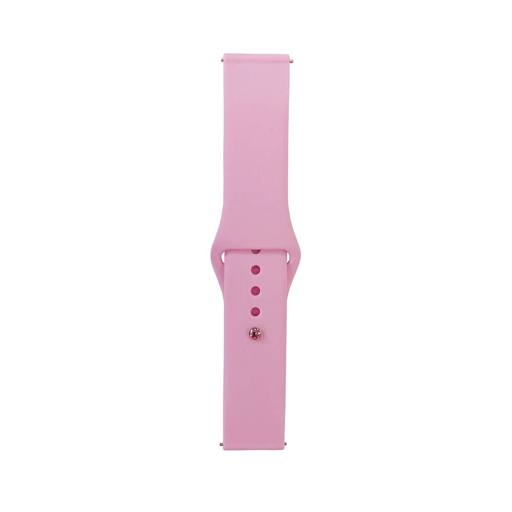 Huawei GT2 46mm - 22mm Kordon Silikon Strap Kayış (Klasik) Pembe